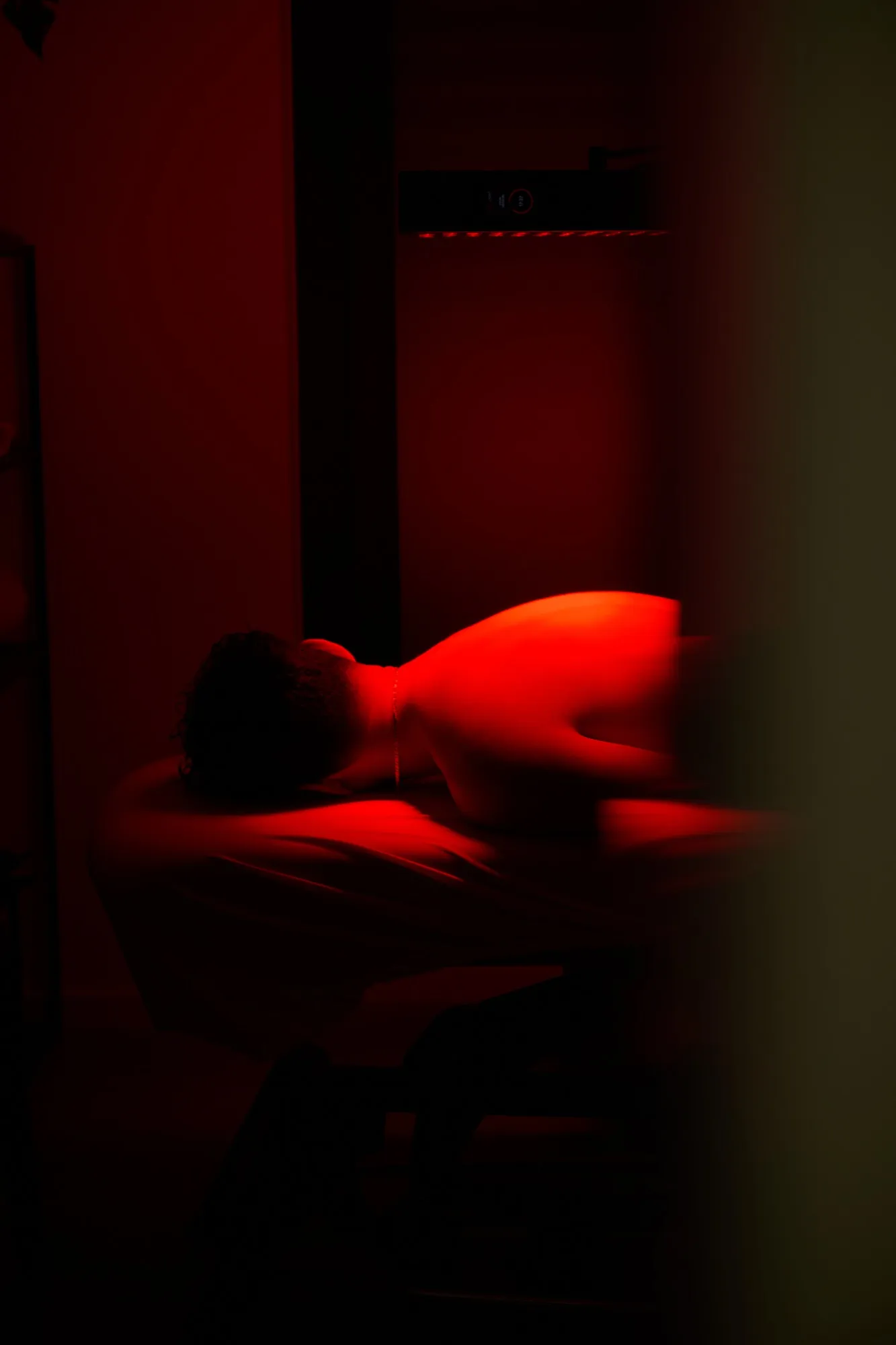 Rotlicht in der Recoveryarea im GymMed Heidelberg